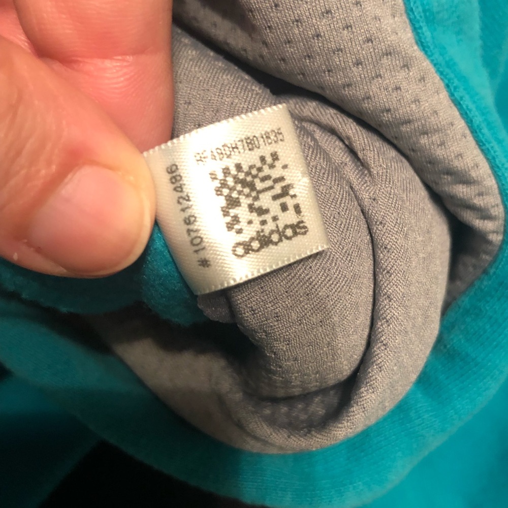 Men’s Adidas Hoodie Sweatshirt • Large • Turquoise - Picture 7 of 8